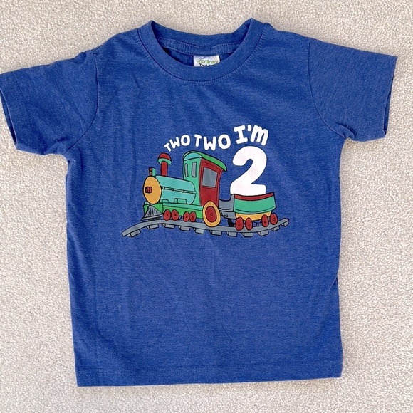 2nd Birthday Train Graphic T-Shirt - Picture 1 of 4